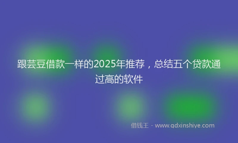 跟芸豆借款一样的2025年推荐，总结五个贷款通过高的软件