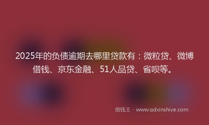 2025年的负债逾期去哪里贷款有：微粒贷、微博借钱、京东金融、51人品贷、省呗等。