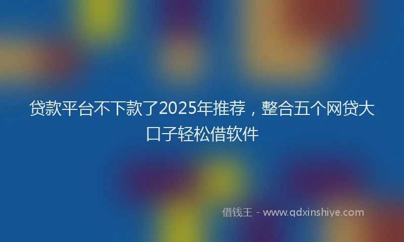 贷款平台不下款了2025年推荐，整合五个网贷大口子轻松借软件