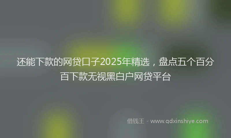 还能下款的网贷口子2025年精选，盘点五个百分百下款无视黑白户网贷平台
