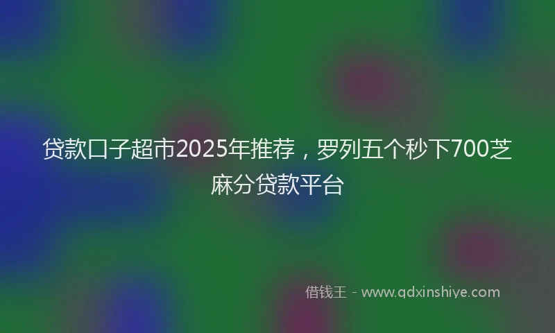 贷款口子超市2025年推荐，罗列五个秒下700芝麻分贷款平台
