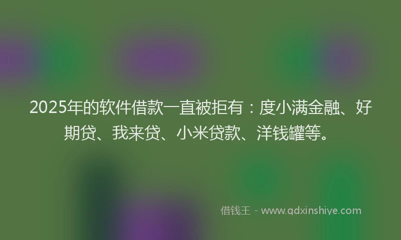 2025年的软件借款一直被拒有：度小满金融、好期贷、我来贷、小米贷款、洋钱罐等。