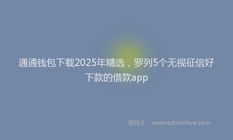 通通钱包下载2025年精选，罗列5个无视征信好下款的借款app