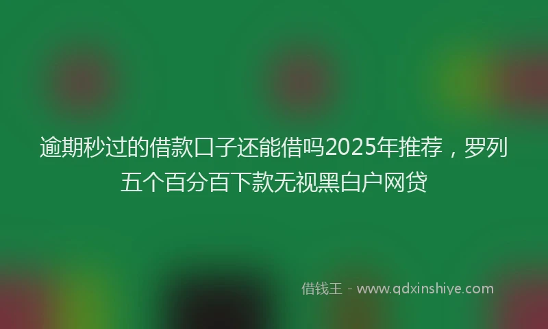逾期秒过的借款口子还能借吗2025年推荐，罗列五个百分百下款无视黑白户网贷