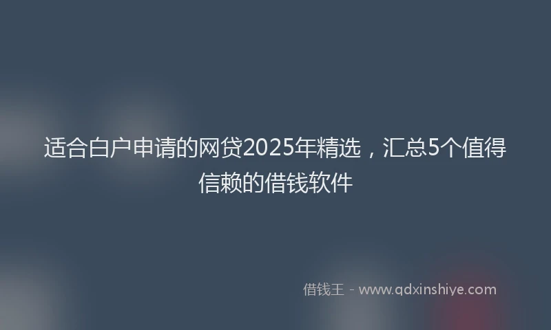 适合白户申请的网贷2025年精选，汇总5个值得信赖的借钱软件