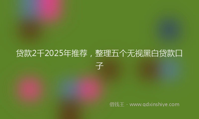 贷款2千2025年推荐，整理五个无视黑白贷款口子