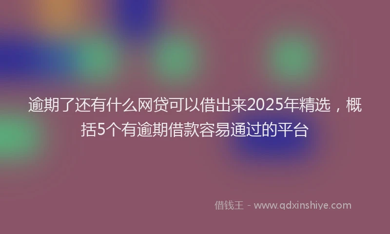 逾期了还有什么网贷可以借出来2025年精选，概括5个有逾期借款容易通过的平台