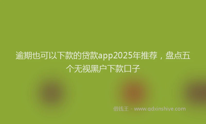逾期也可以下款的贷款app2025年推荐，盘点五个无视黑户下款口子