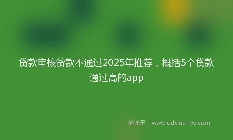 贷款审核贷款不通过2025年推荐，概括5个贷款通过高的app