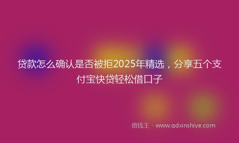 贷款怎么确认是否被拒2025年精选，分享五个支付宝快贷轻松借口子