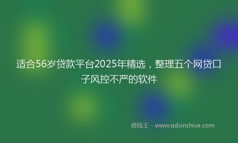 适合56岁贷款平台2025年精选，整理五个网贷口子风控不严的软件