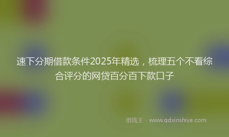 速下分期借款条件2025年精选，梳理五个不看综合评分的网贷百分百下款口子