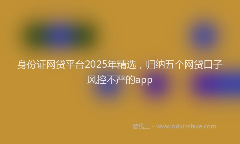 身份证网贷平台2025年精选，归纳五个网贷口子风控不严的app