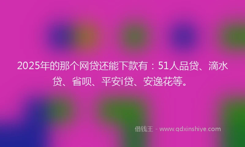 2025年的那个网贷还能下款有：51人品贷、滴水贷、省呗、平安i贷、安逸花等。