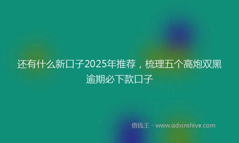 还有什么新口子2025年推荐，梳理五个高炮双黑逾期必下款口子