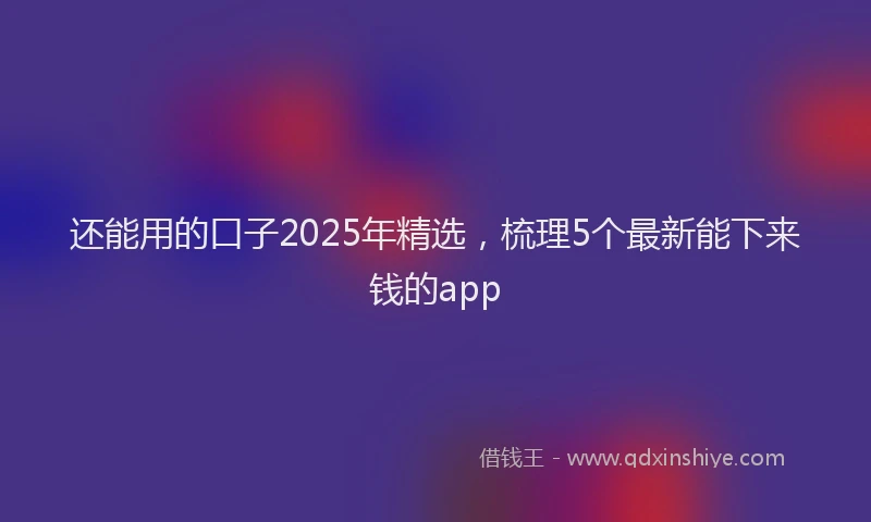 还能用的口子2025年精选，梳理5个最新能下来钱的app