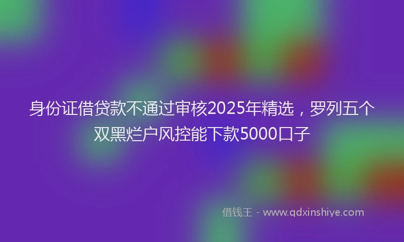 身份证借贷款不通过审核2025年精选，罗列五个双黑烂户风控能下款5000口子
