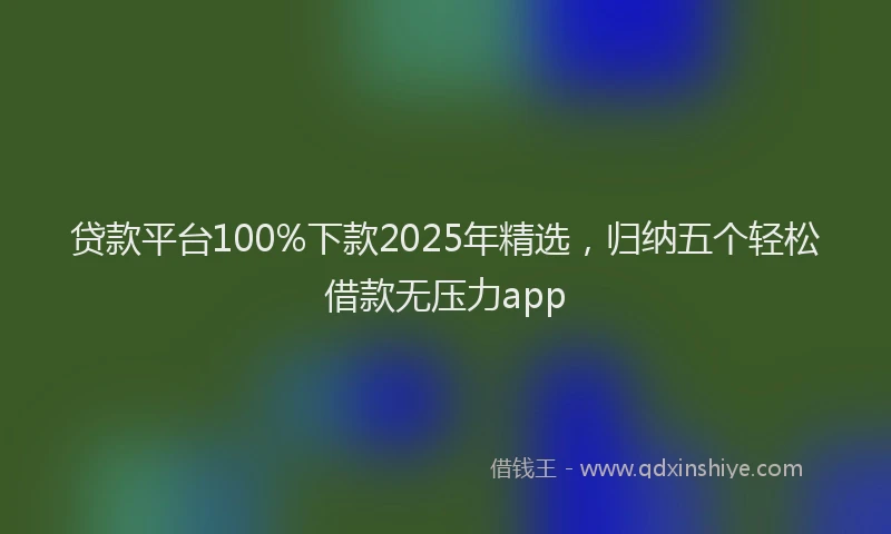 贷款平台100%下款2025年精选，归纳五个轻松借款无压力app