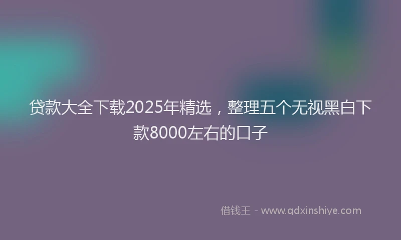贷款大全下载2025年精选，整理五个无视黑白下款8000左右的口子