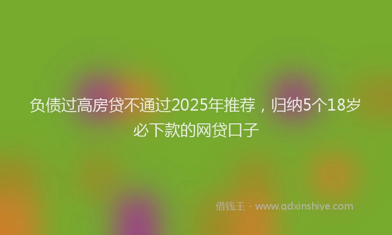 负债过高房贷不通过2025年推荐，归纳5个18岁必下款的网贷口子