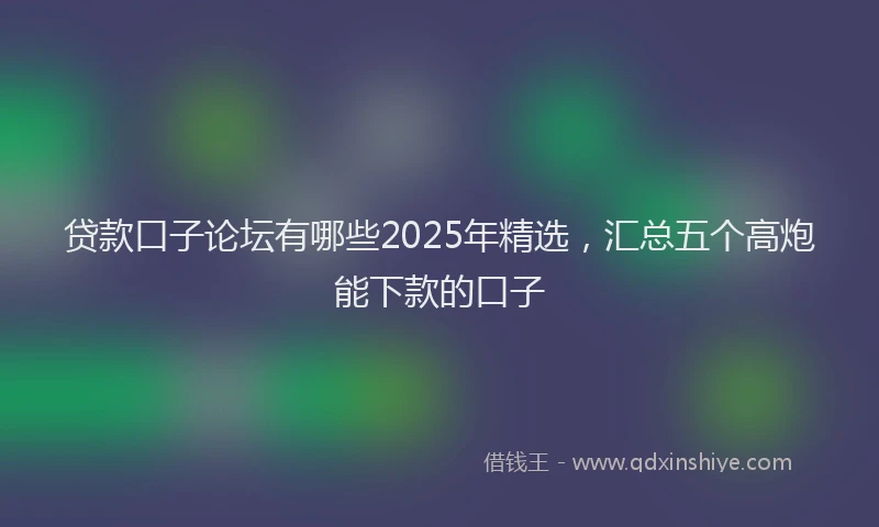 贷款口子论坛有哪些2025年精选，汇总五个高炮能下款的口子