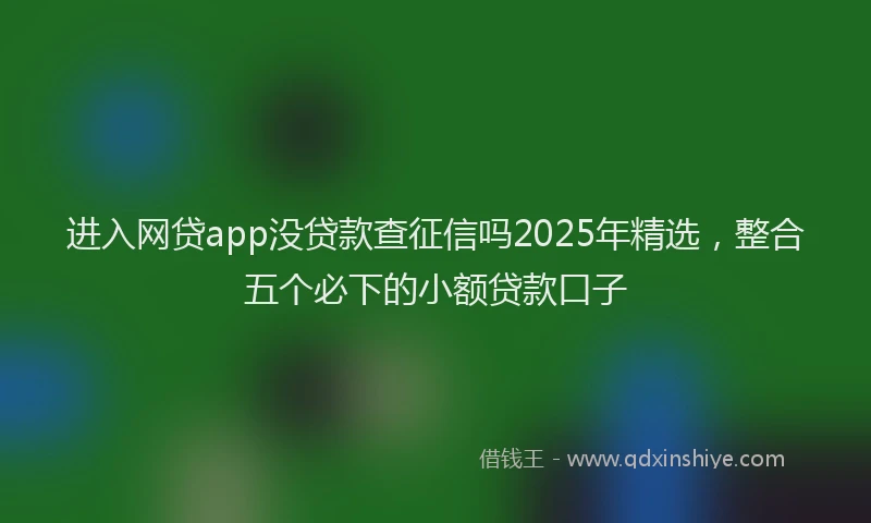 进入网贷app没贷款查征信吗2025年精选，整合五个必下的小额贷款口子