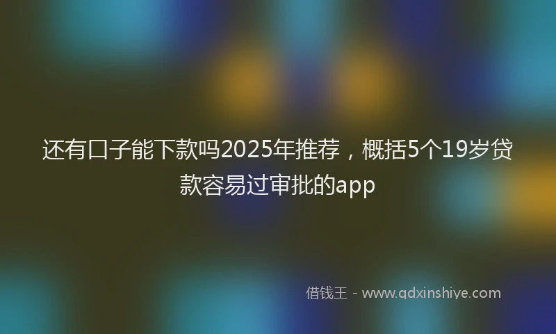 还有口子能下款吗2025年推荐，概括5个19岁贷款容易过审批的app
