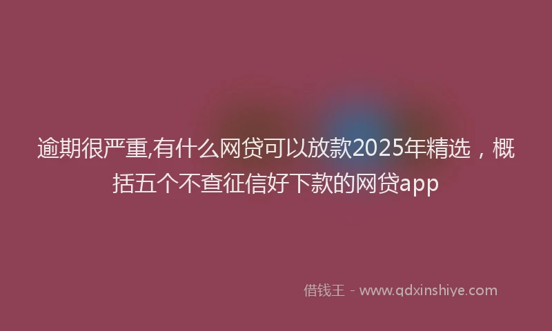逾期很严重,有什么网贷可以放款2025年精选，概括五个不查征信好下款的网贷app