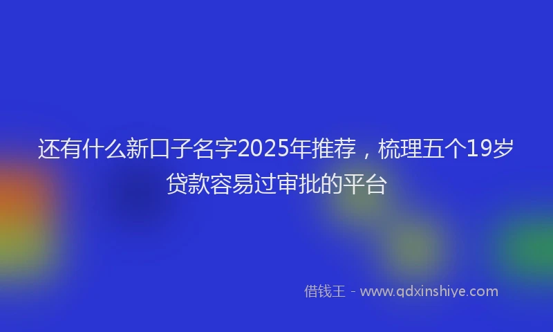 还有什么新口子名字2025年推荐，梳理五个19岁贷款容易过审批的平台