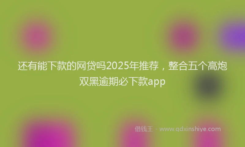 还有能下款的网贷吗2025年推荐，整合五个高炮双黑逾期必下款app