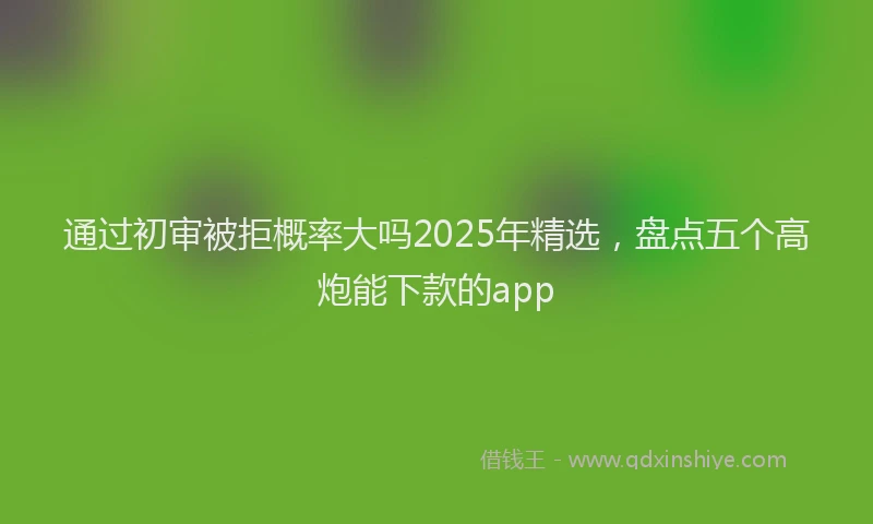 通过初审被拒概率大吗2025年精选，盘点五个高炮能下款的app