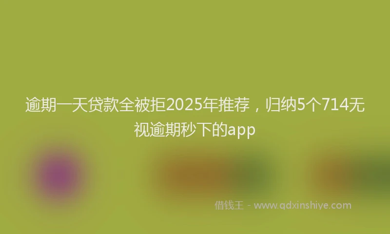 逾期一天贷款全被拒2025年推荐，归纳5个714无视逾期秒下的app