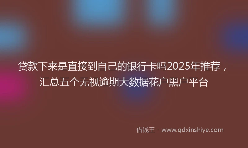 贷款下来是直接到自己的银行卡吗2025年推荐，汇总五个无视逾期大数据花户黑户平台