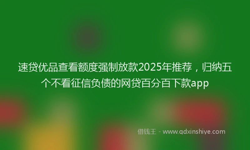 速贷优品查看额度强制放款2025年推荐，归纳五个不看征信负债的网贷百分百下款app