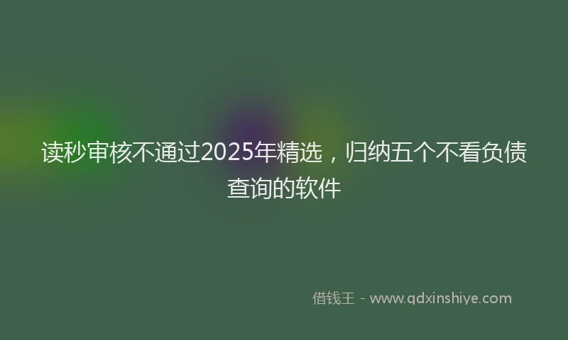 读秒审核不通过2025年精选，归纳五个不看负债查询的软件