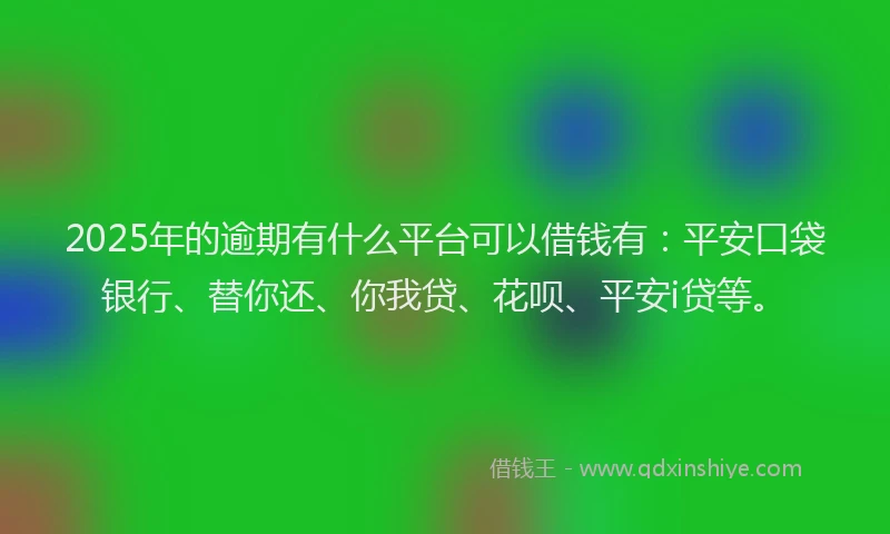 2025年的逾期有什么平台可以借钱有：平安口袋银行、替你还、你我贷、花呗、平安i贷等。