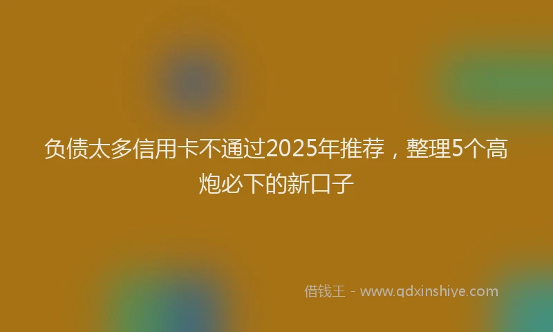 负债太多信用卡不通过2025年推荐，整理5个高炮必下的新口子