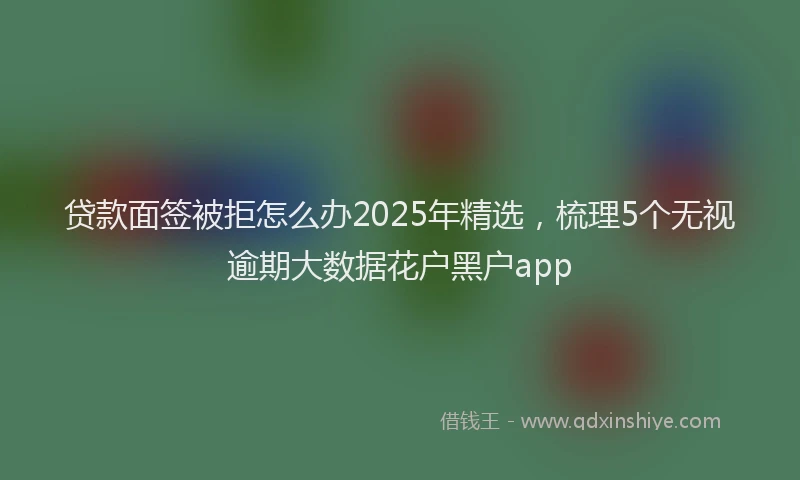 贷款面签被拒怎么办2025年精选，梳理5个无视逾期大数据花户黑户app