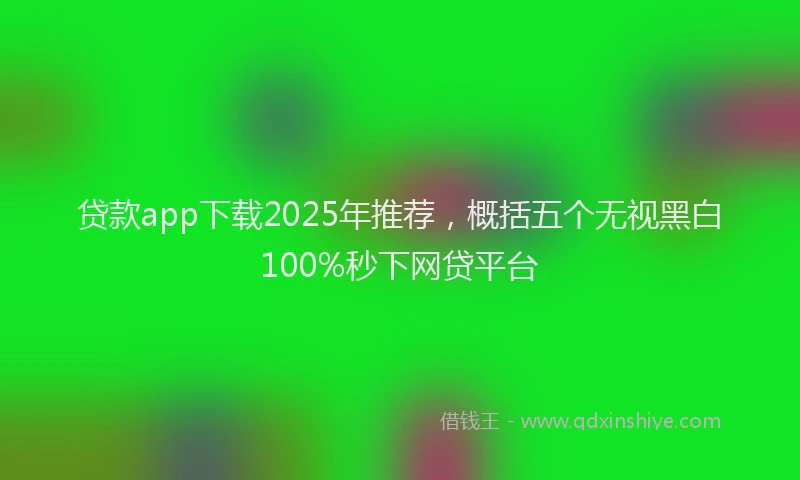 贷款app下载2025年推荐，概括五个无视黑白100%秒下网贷平台