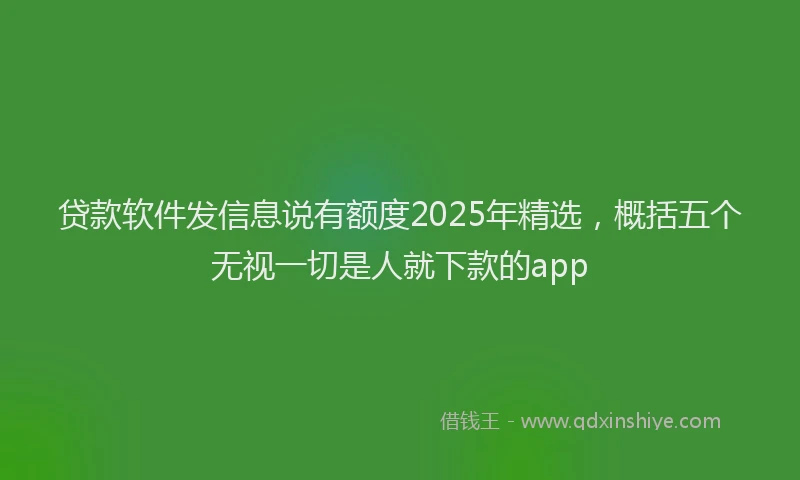 贷款软件发信息说有额度2025年精选，概括五个无视一切是人就下款的app