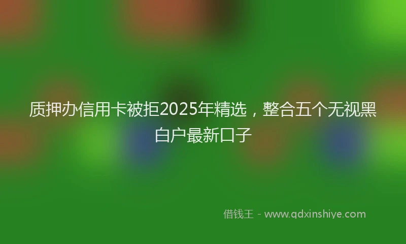 质押办信用卡被拒2025年精选，整合五个无视黑白户最新口子