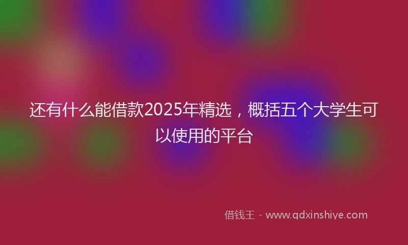 还有什么能借款2025年精选，概括五个大学生可以使用的平台