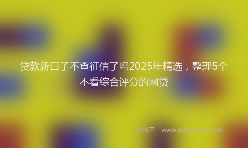 贷款新口子不查征信了吗2025年精选，整理5个不看综合评分的网贷