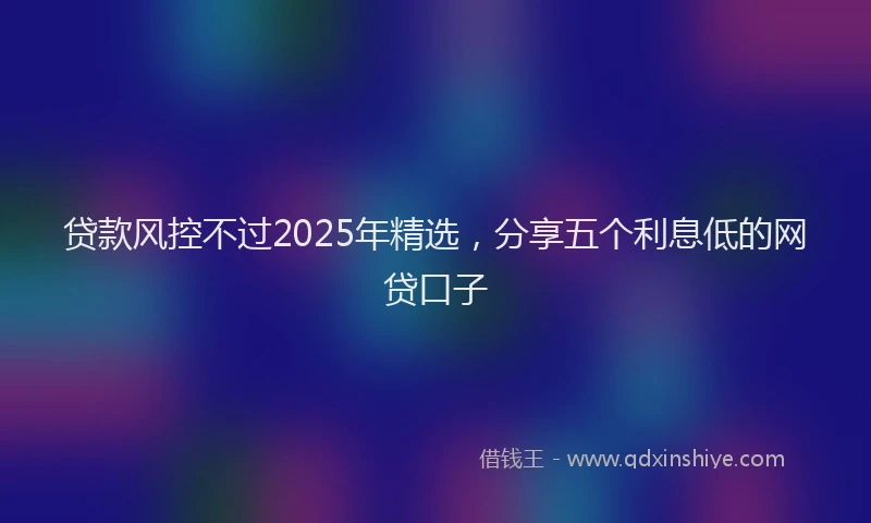 贷款风控不过2025年精选，分享五个利息低的网贷口子