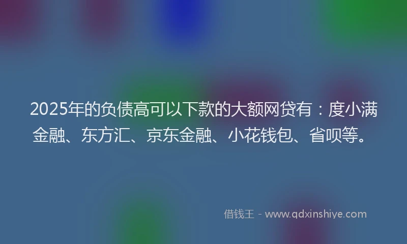 2025年的负债高可以下款的大额网贷有：度小满金融、东方汇、京东金融、小花钱包、省呗等。