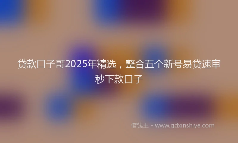 贷款口子哥2025年精选，整合五个新号易贷速审秒下款口子