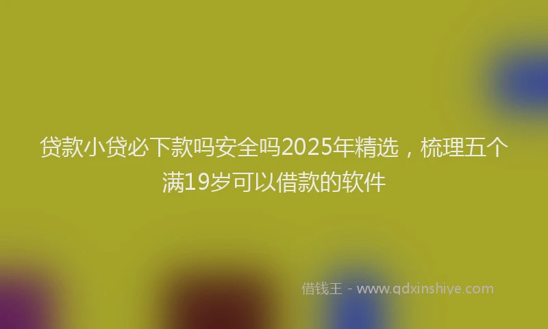 贷款小贷必下款吗安全吗2025年精选，梳理五个满19岁可以借款的软件