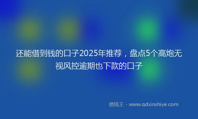 还能借到钱的口子2025年推荐，盘点5个高炮无视风控逾期也下款的口子