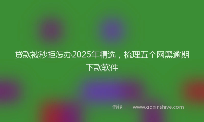 贷款被秒拒怎办2025年精选，梳理五个网黑逾期下款软件