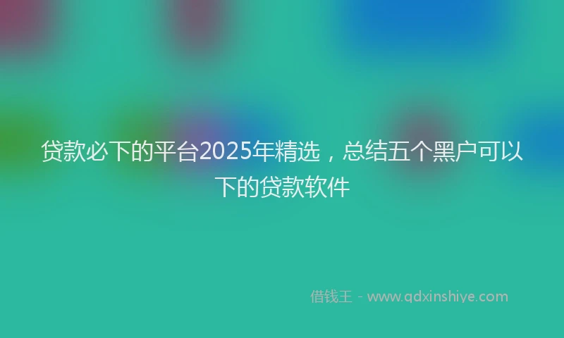 贷款必下的平台2025年精选，总结五个黑户可以下的贷款软件